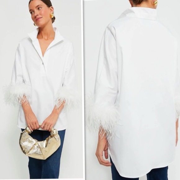 TUCKERNUCK White Feather Cuffs Willow Blouse Size XXXL - Picture 4 of 14